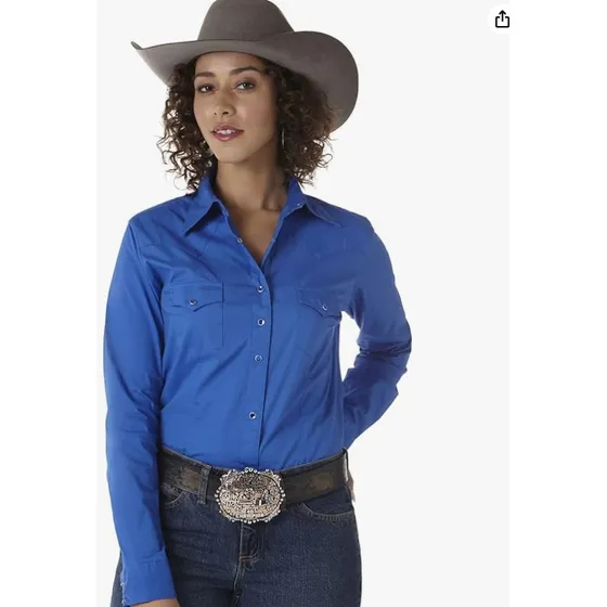 Wrangler Camisa Western Con Bolsillos A Presión Para Mujer