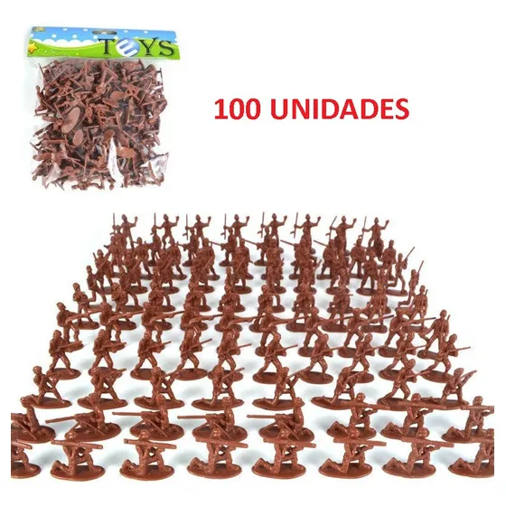 Soldados De Juguete Plastico Set 100 Unidades Rojo