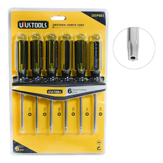 Destornilladores Torx Estrella Con Agujero Uyustools Set 6