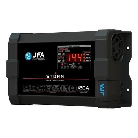 Fonte carregador automotiva JFA 120A STORM 1800W cor preto