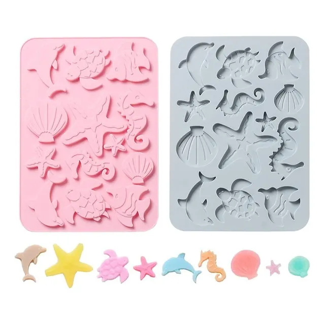 Molde Silicon Marino De Acuario 13 - Repostería Cocina Hogar