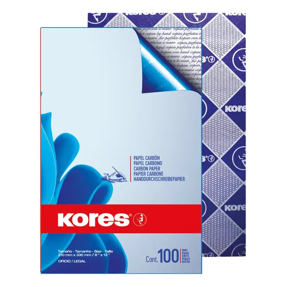 Papel Carbón Kores Oficio Carpeta X100 Hojas