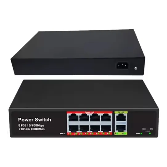 Switch Poe 10 Puertos 120w 8 Poe + 2 Uplink Gigabit