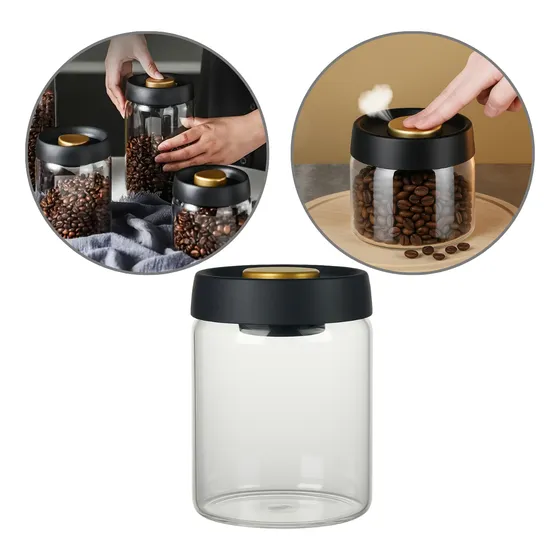 Pote Com Tampa A Vácuo Hermético 800ml Vidro Borossilicato