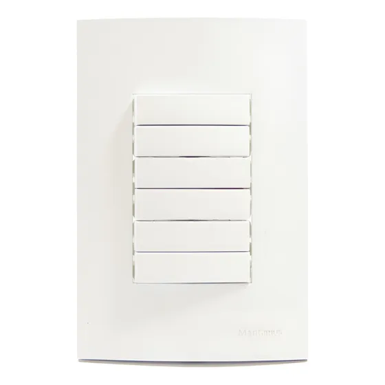 Conjunto 4x2 Interruptor 6 Teclas Pulsadoras Sleek Margirius