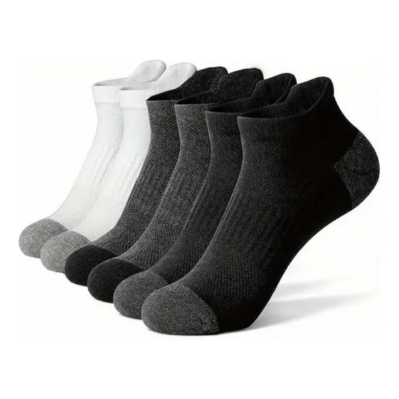 Calcetín Corto Deportivo Blanco, Negro, Gris 10 Pares Blanco/negro/gris Liso Unitalla