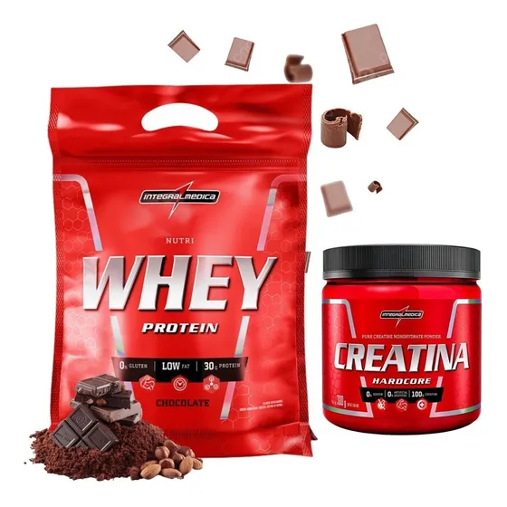 Kit Nutri Whey 907g + Creatina 300g Integral Médica