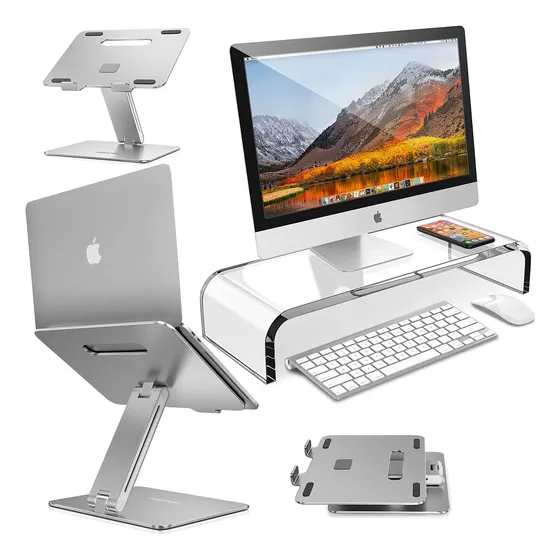 Abovetek Soporte Monitor Acrilico Premium Para Oficina Casa