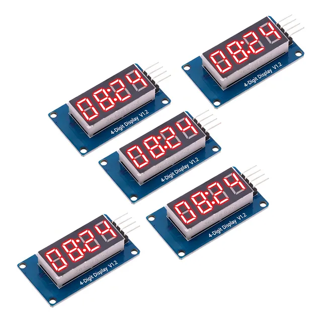 5 Piezas De Modulo Led 4 Digitos Display 7 Segmentos Tm1637 Tecneu