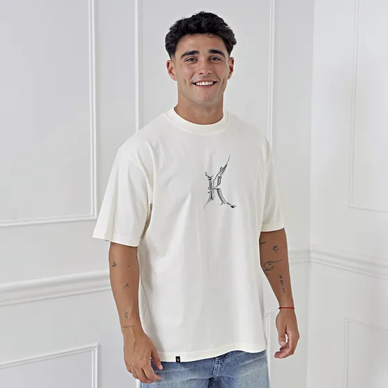 Remera De Algodon Savage Doble Estampa Marca Vulkano