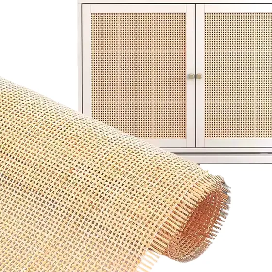 Palhinha Indiana Rattan Quadriculada Palha Bege 5m X 80cm
