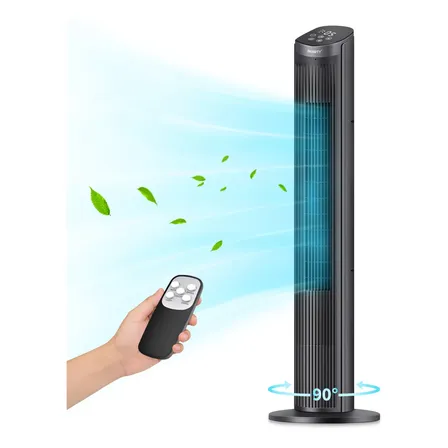 Shawty Ventilador De Torre 55w 90°oscilação,ventilador Silencioso 9m/s,100cm Ventiladors Com Controle Remoto,5... 0 60hz 220v 30 Cm Plástico Cinza/prateado