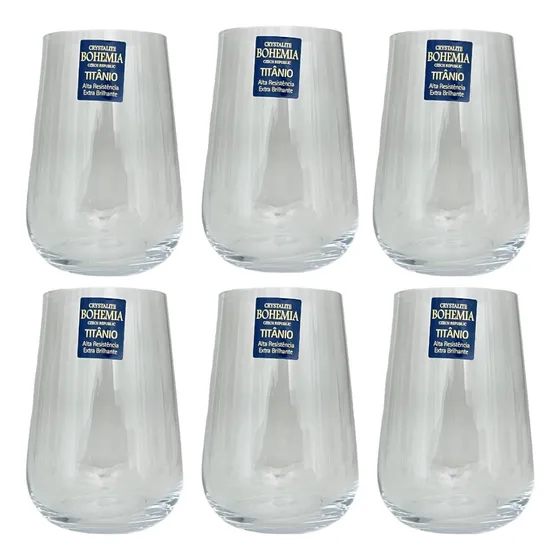 Jogo 6 Copos Cristal Whisky Drinks 300ml Bohemia Linha Ardea