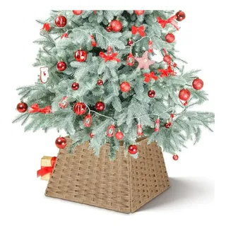 Collar Para Árbol De Navidad Rattan Natural, Base Decorativa Collar Para Árbol De Navidad Rattan Natural, Base Decorativa