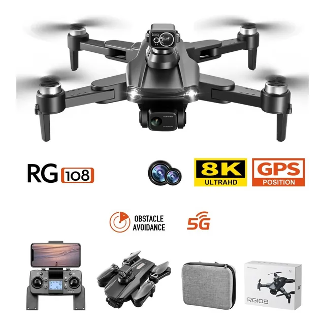 Rg108 Dron Profesional 8k Cámara De Alta Definición Gps