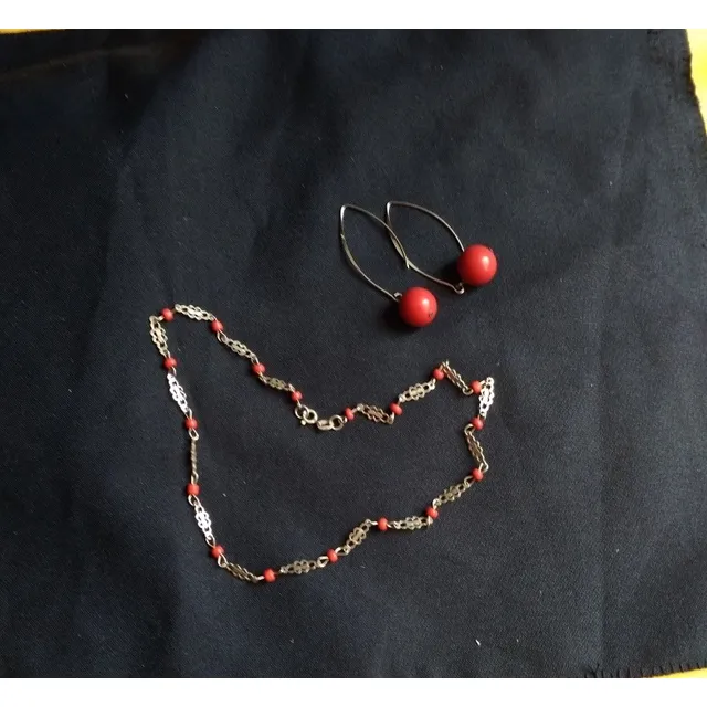 Juego Cadena Y Zarcillos De Plata 
