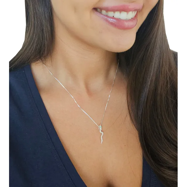 Colar Feminino Prata Maciça 925 Serpente/cobra Passante