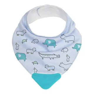 Bandana Babador Com Mordedor Animais 4+meses Azul Buba Bandana Babador Com Mordedor Animais 4+meses Azul Buba
