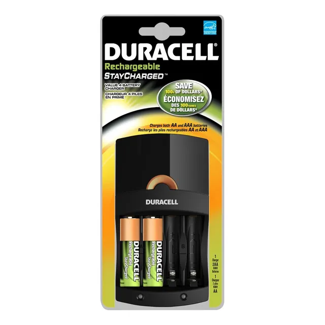 Cargador Rápido Duracell Pilas Baterias Aa Aaa Nimh Con Pila
