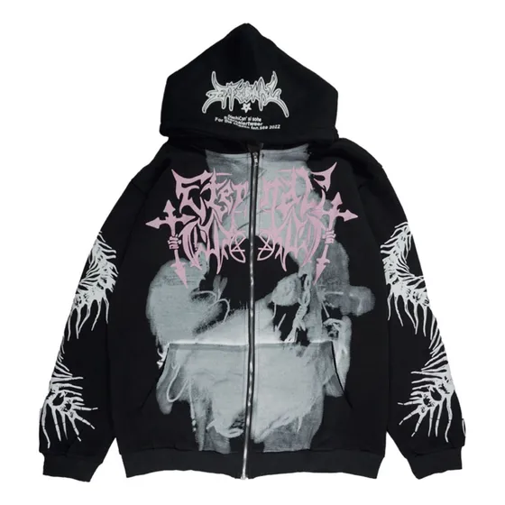 Campera Estilo Grunge Oversize, Moda Alternativa Unisex