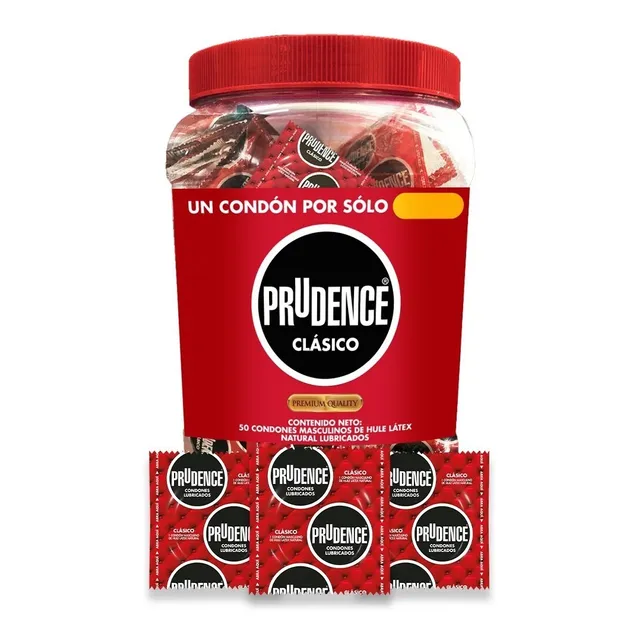 Condones Prudence Clásico Lubricados Vitrolero Con 50