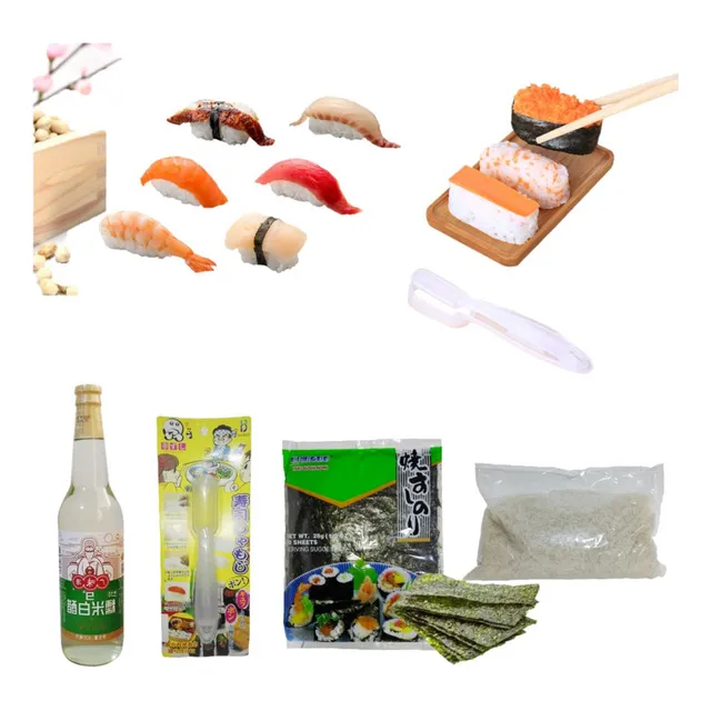 Set Nigiri Basico 4pza Nori  Arroz Glutinoso Vinagre Molde