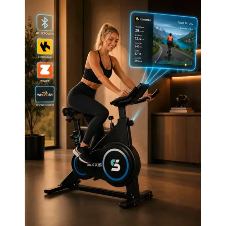 Bicicleta Ergométrica Magnética Spinning Indoor Com Apps Preto 127/220v