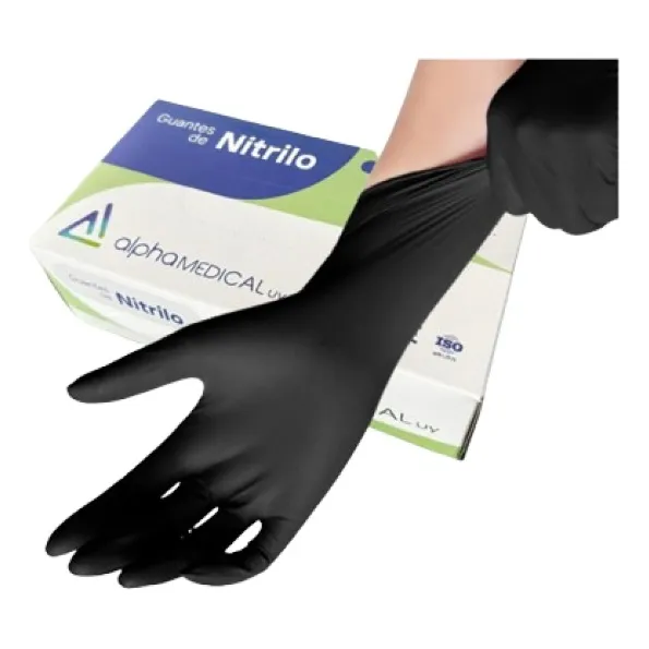 Guantes De Nitrilo Caja 100u. Negros. Calidad Premium.