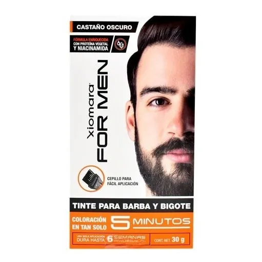 Xiomara For Men Tinte Para Barba Y Bigote Con Cepillo