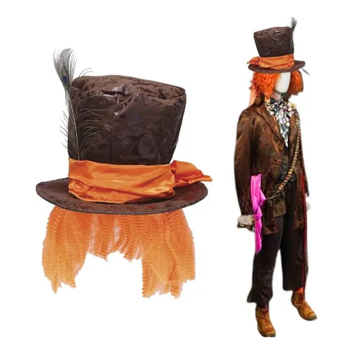 Gorro Sombrero Sombrerero Loco Disfraz Cotillon Fiesta Color Marrón