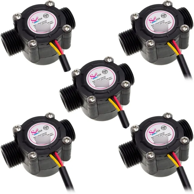 5 Piezas Sensor De Flujo De Agua Caudalimetro Yf-s201