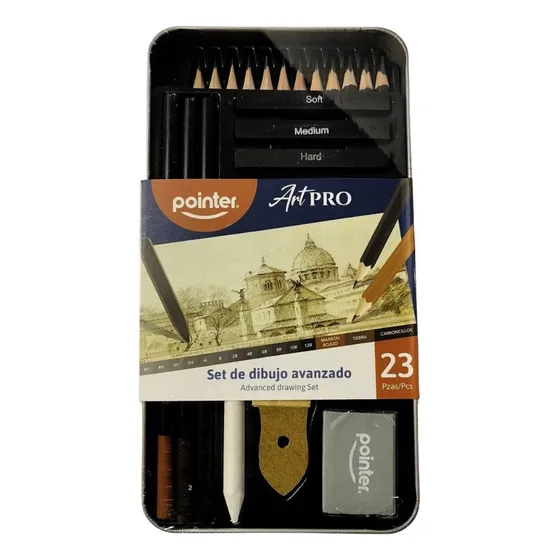 Set Dibujo Avanzado Profesional Carboncillo Blender 23 Pzas