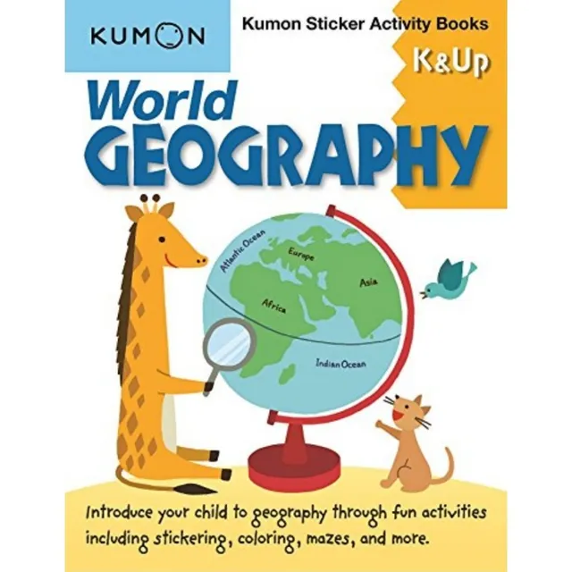 Libro Infantil Geografía Kumon World Geography Stickers Niño
