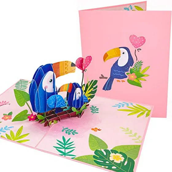 Tarjeta 3d Pop Up Poplife Tucán Para Cumpleaños Y Festivos
