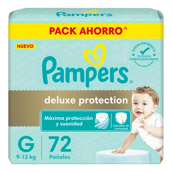 Pañales Pampers deluxe protection G x 72 unidades