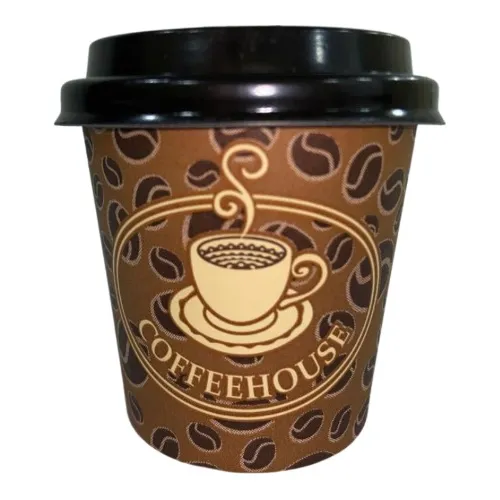 Vaso Parafinado Para Cafe Y Bebida Caliente 4oz C/tapa 50u