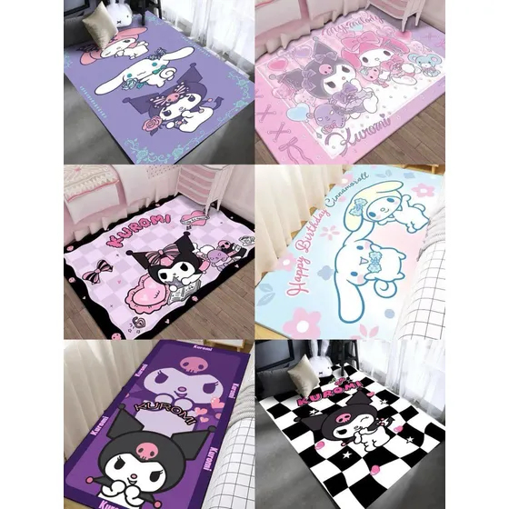 Alfombras Antideslizante Kawaii Sanrio Kuromi, Hello Kitty
