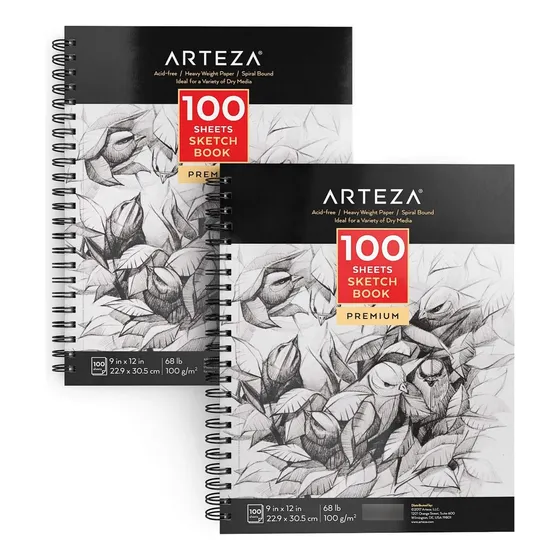 Arteza Cuaderno De Dibujo Sketchbook De 9x12 Inch, 140gsm