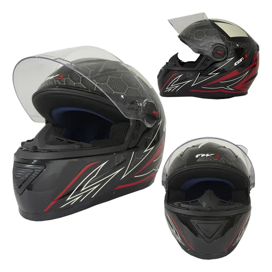 Capacete Fechado Moto Com Narigueira Fw3 Gt2