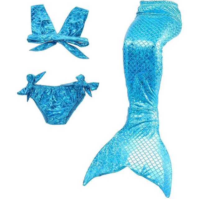 Traje De Baño Con Forma De Cola De Sirena Para Niñas