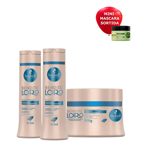 Haskell Bendito Loiro Shampoo Condicionador Mascara 300ml 