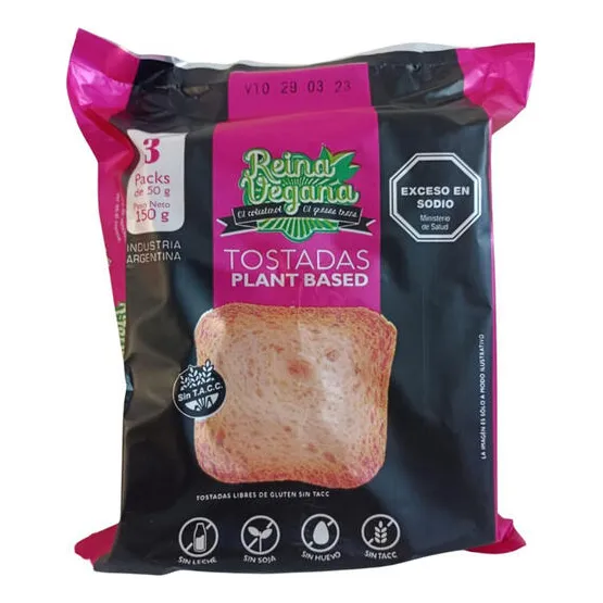 Tostadas Plant Based Sin Tacc Sin Leche Reina Vegana 150 G