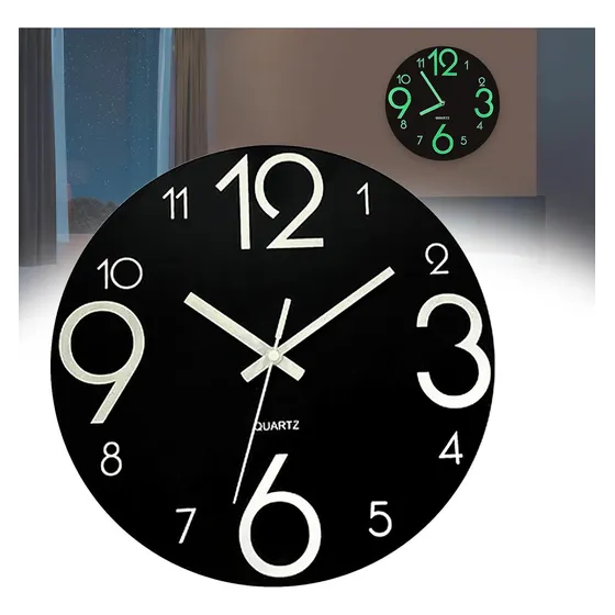 Reloj De Madera Simple Casa Sala De Estar 30cm