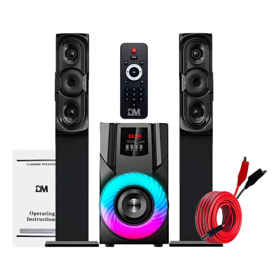 D&m 2l6 Bocinas Bluetooth, X Bass, Control Remoto Estereo 3d Color Negro