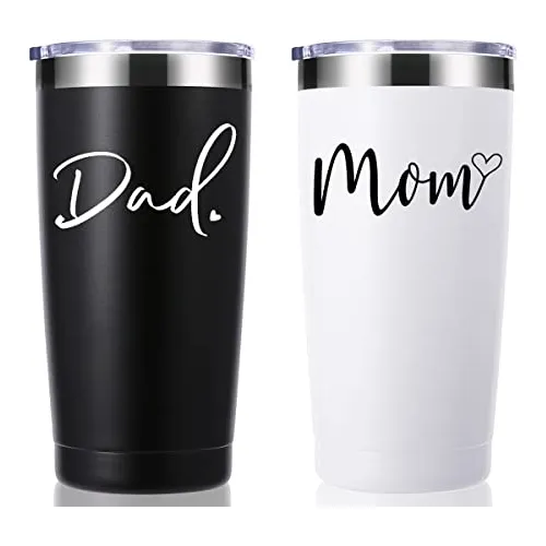Mamá, Papá, Mamá 20 Oz, Pareja Tumbler. Nuevos Padres L32jd