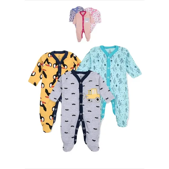 Pack 3 Osito Enterito Bebe 100% Algodon Bebepelucl Niño 9-12 Meses