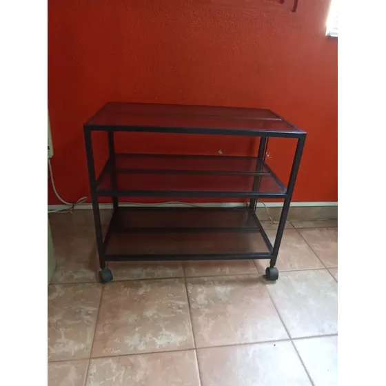 Mesa Auxiliar De Vidrio Con Ruedas Para Tv