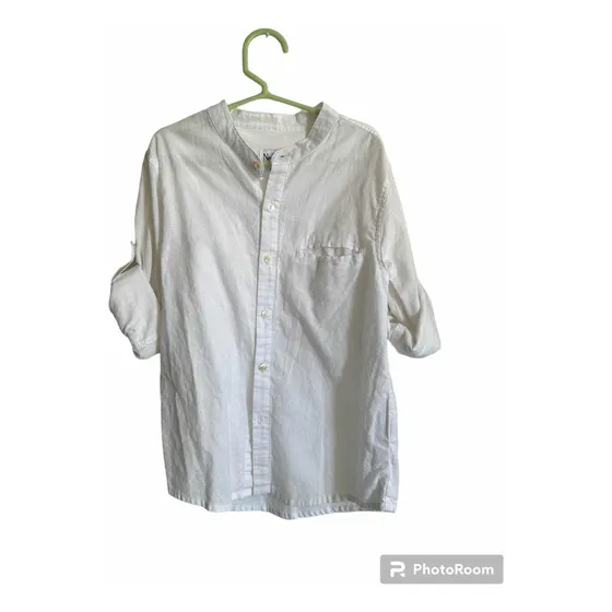 Camisa De Lino Blanco Para Niño Talla 8