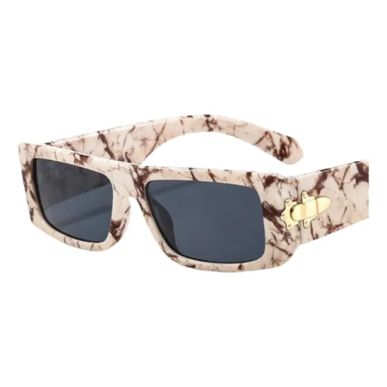 Óculos De Sol Vintage Com Gradiente Retangular De Topo Plano