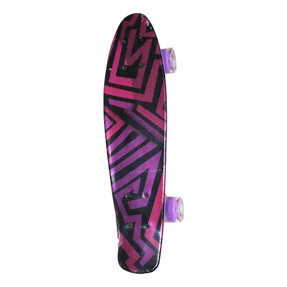 Patineta Cruiser Morado Tipo Penny Mini Skate Llanta Led